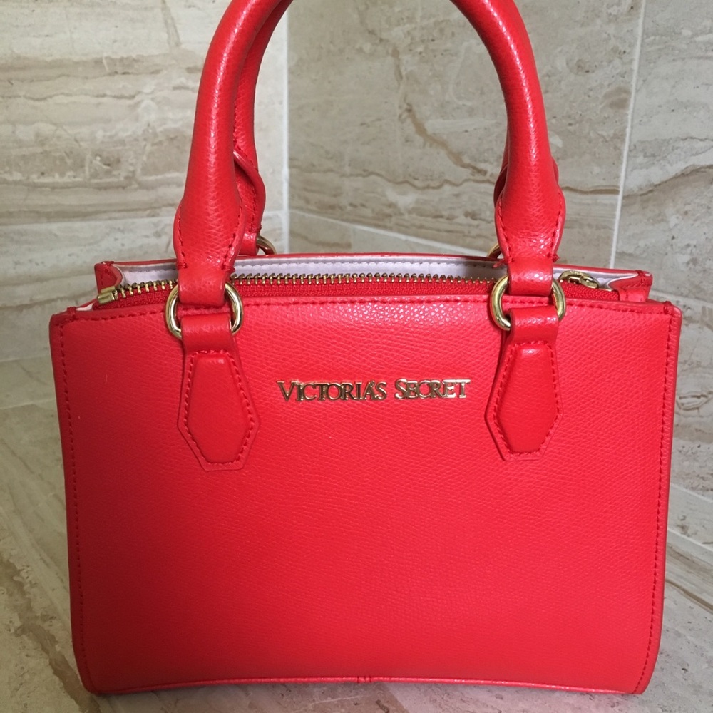 VS Multi Zip Mini Leather Satchel Crossbody Bag